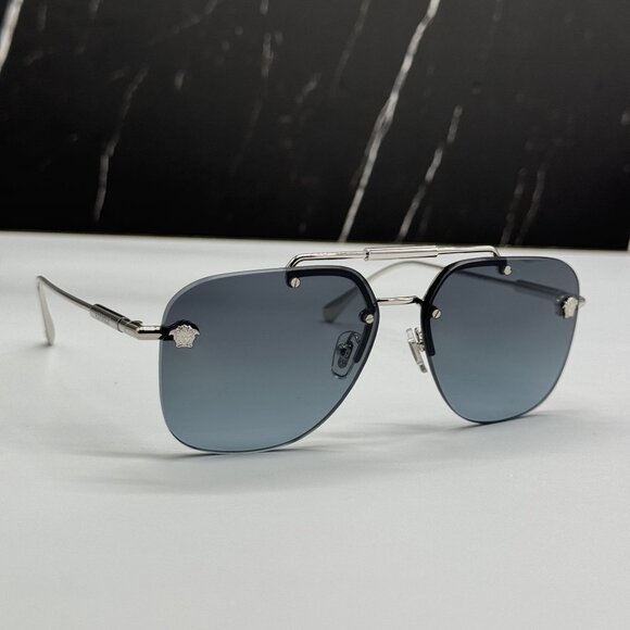 NEW VERSACE VE2296 1000/V1 SUNGLASSES SILVER WOMEN VERSACE VE2296 1000V1 main image 8